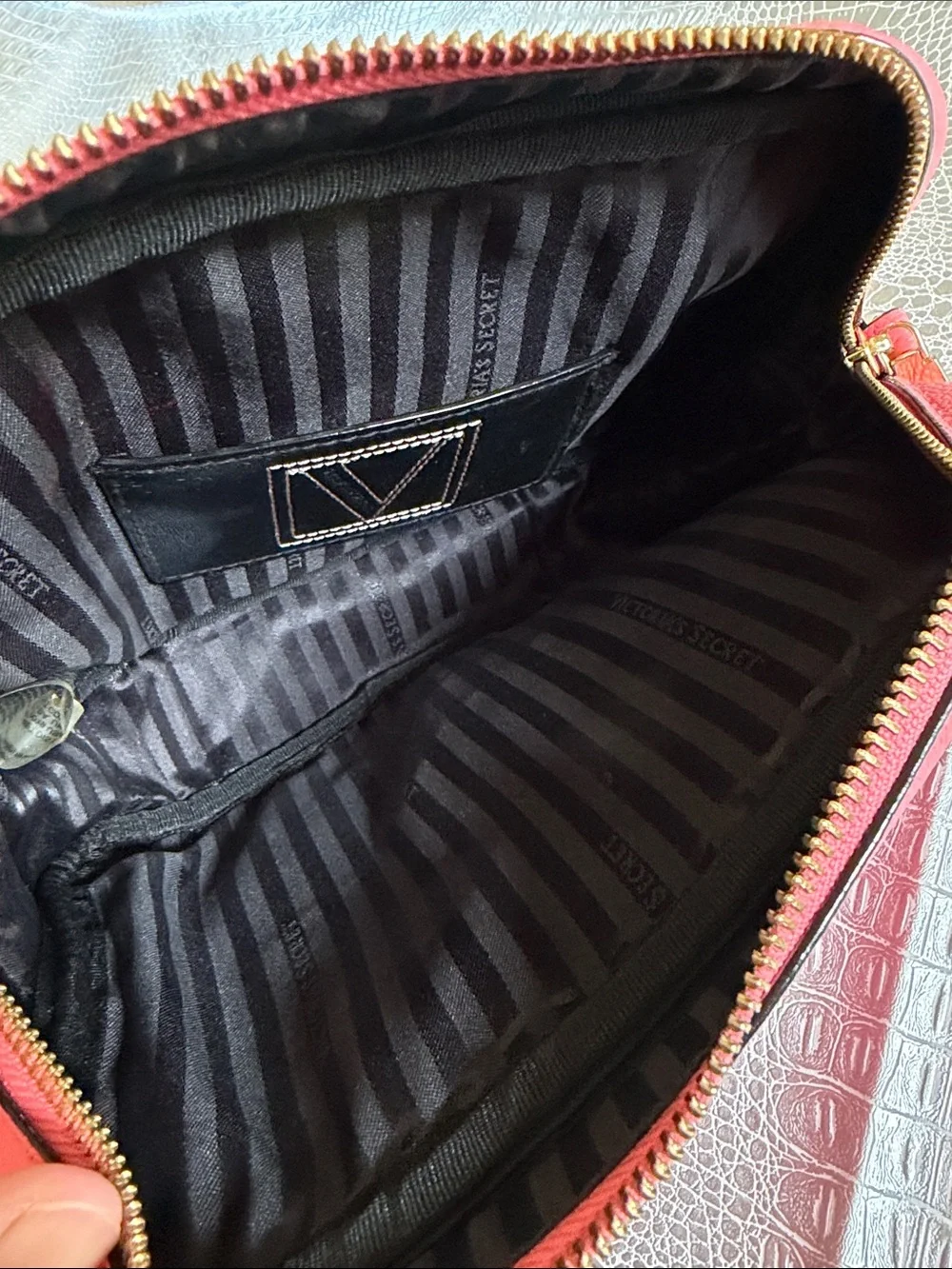 Victorias Secret Quilted Crossbody Bag in Coral Pink